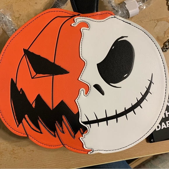 The Nightmare Before Christmas Jack Pumpkin Split Glow-In-The-Dark Crossbody NWT - Picture 2 of 5